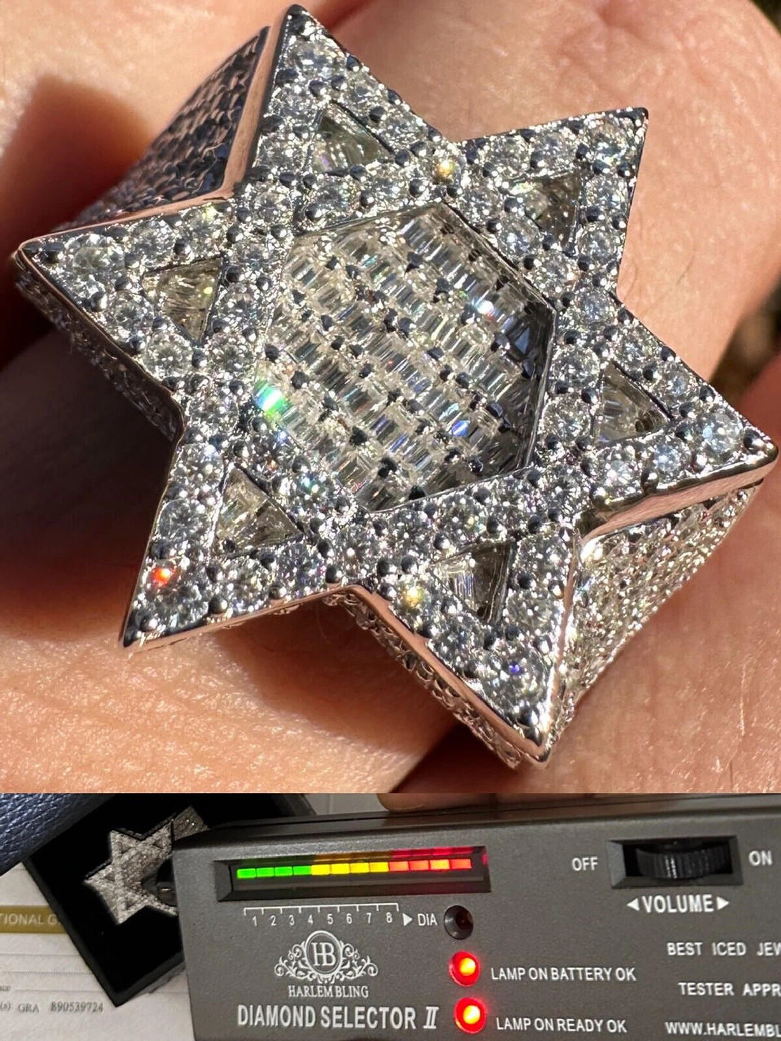 4.3ct MOISSANITE Iced Real Baguette Star Of David Ring For Men Solid 925 Silver 3 4.3ct MOISSANITE Iced Real Baguette Star Of David Ring For Men Solid 925 Silver