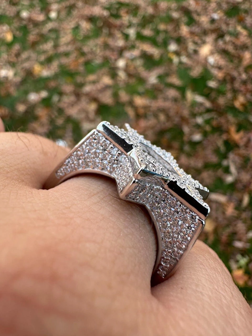 4.3ct MOISSANITE Iced Real Baguette Star Of David Ring For Men Solid 925 Silver 10 4.3ct MOISSANITE Iced Real Baguette Star Of David Ring For Men Solid 925 Silver - Image 8