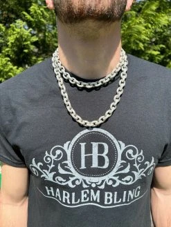 40-67ct VVS MOISSANITE Iced Silver Rolo Link Chain 12mm Thick Pass Diamond Test 21 40-67ct VVS MOISSANITE Iced Silver Rolo Link Chain 12mm Thick Pass Diamond Test -Harlem Bling Shop harlembling 40 67ct vvs moissanite iced silver rolo link chain 12mm thick pass diamond test 45849.1664356487