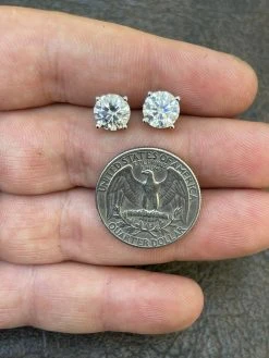 4ct TW Moissanite Screw Back Solitaire Stud Earrings - GRA Certified D VVS1 8mm 18 4ct TW Moissanite Screw Back Solitaire Stud Earrings - GRA Certified D VVS1 8mm -Harlem Bling Shop harlembling 4ct tw moissanite screw back solitaire stud earrings gra certified d vvs1 8mm 05623.1664379199