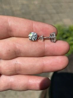 4ct TW Moissanite Screw Back Solitaire Stud Earrings - GRA Certified D VVS1 8mm 24 4ct TW Moissanite Screw Back Solitaire Stud Earrings - GRA Certified D VVS1 8mm -Harlem Bling Shop harlembling 4ct tw moissanite screw back solitaire stud earrings gra certified d vvs1 8mm 37776.1664393681