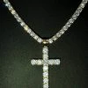 4mm Single Row Tennis Chain W. Cross 14k Gold & 925 Sterling Silver 80ct Diamond 1 4mm Single Row Tennis Chain W. Cross 14k Gold & 925 Sterling Silver 80ct Diamond -Harlem Bling Shop harlembling 4mm single row tennis chain w cross 14k gold and 925 sterling silver 80ct diamond 64098.1664377803