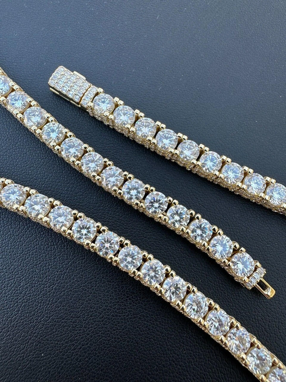 5mm MOISSANITE Tennis Chain Necklace 14k Gold Over 925 - Stones On All Sides 17 5mm MOISSANITE Tennis Chain Necklace 14k Gold Over 925 - Stones On All Sides - Image 15