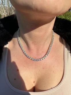 5mm MOISSANITE Tennis Chain Necklace 14k Gold Over 925 - Stones On All Sides 31 5mm MOISSANITE Tennis Chain Necklace 14k Gold Over 925 - Stones On All Sides -Harlem Bling Shop harlembling 5mm moissanite tennis chain necklace 14k gold over 925 stones on all sides 04735.1677090586