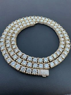 5mm MOISSANITE Tennis Chain Necklace 14k Gold Over 925 - Stones On All Sides 34 5mm MOISSANITE Tennis Chain Necklace 14k Gold Over 925 - Stones On All Sides -Harlem Bling Shop harlembling 5mm moissanite tennis chain necklace 14k gold over 925 stones on all sides 47968.1677090642