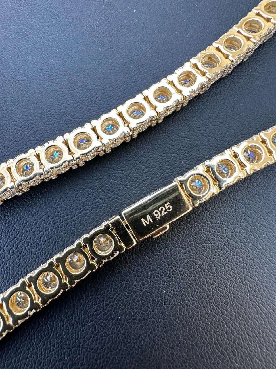 5mm MOISSANITE Tennis Chain Necklace 14k Gold Over 925 - Stones On All Sides 9 5mm MOISSANITE Tennis Chain Necklace 14k Gold Over 925 - Stones On All Sides - Image 7