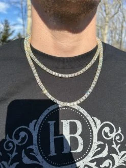 5mm MOISSANITE Tennis Chain Necklace 14k Gold Over 925 - Stones On All Sides 29 5mm MOISSANITE Tennis Chain Necklace 14k Gold Over 925 - Stones On All Sides -Harlem Bling Shop harlembling 5mm moissanite tennis chain necklace 14k gold over 925 stones on all sides 78484.1677090695