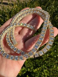 5mm MOISSANITE Tennis Chain Necklace 14k Gold Over 925 - Stones On All Sides 37 5mm MOISSANITE Tennis Chain Necklace 14k Gold Over 925 - Stones On All Sides -Harlem Bling Shop harlembling 5mm moissanite tennis chain necklace 14k gold over 925 stones on all sides 89522.1677090841