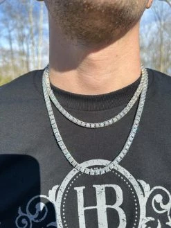 5mm MOISSANITE Tennis Chain Necklace Reinvented 925 Silver Stones On All Sides 29 5mm MOISSANITE Tennis Chain Necklace Reinvented 925 Silver Stones On All Sides -Harlem Bling Shop harlembling 5mm moissanite tennis chain necklace reinvented 925 silver stones on all sides 20269.1677090761