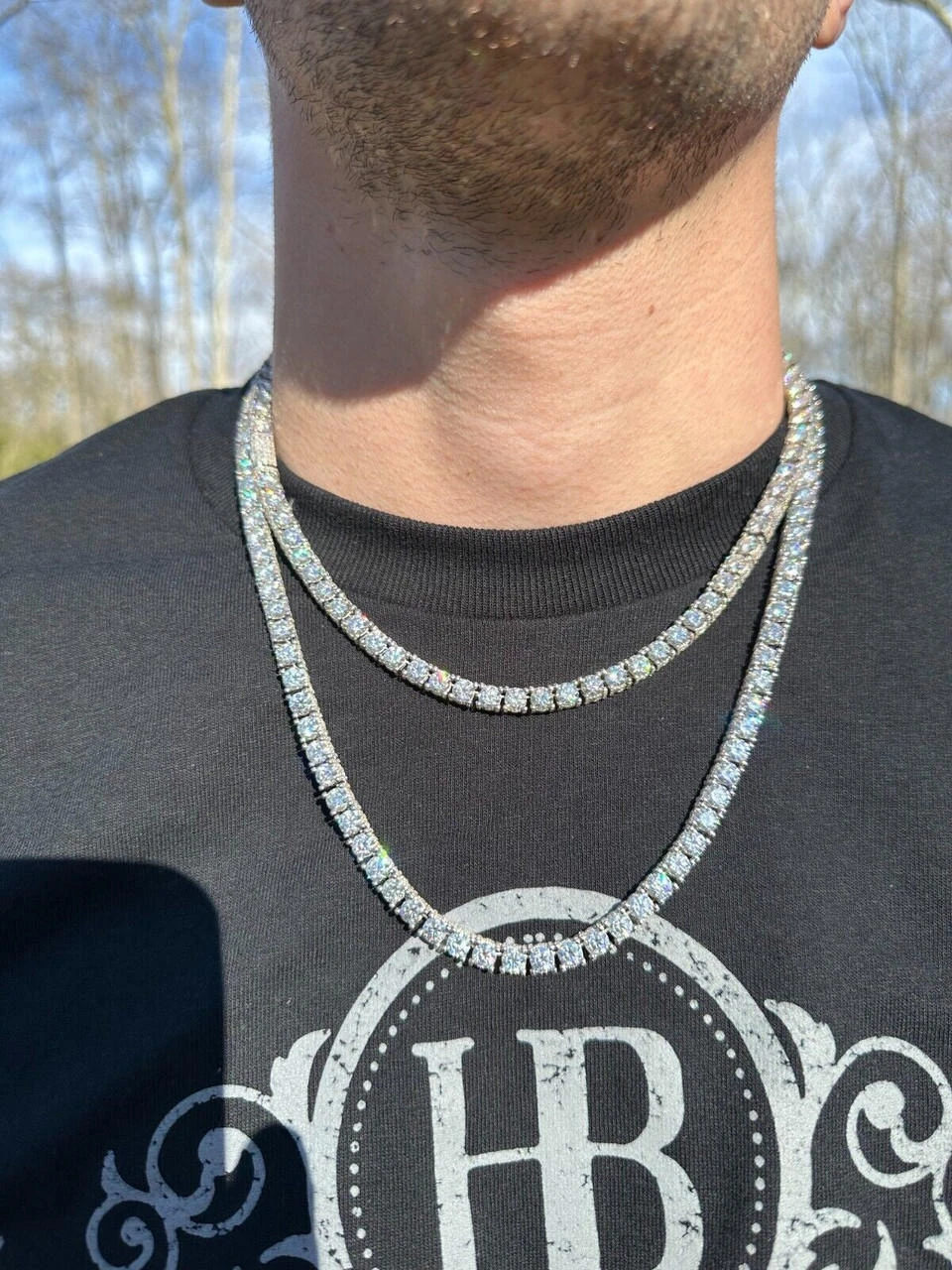 5mm MOISSANITE Tennis Chain Necklace Reinvented 925 Silver Stones On All Sides 10 5mm MOISSANITE Tennis Chain Necklace Reinvented 925 Silver Stones On All Sides - Image 8