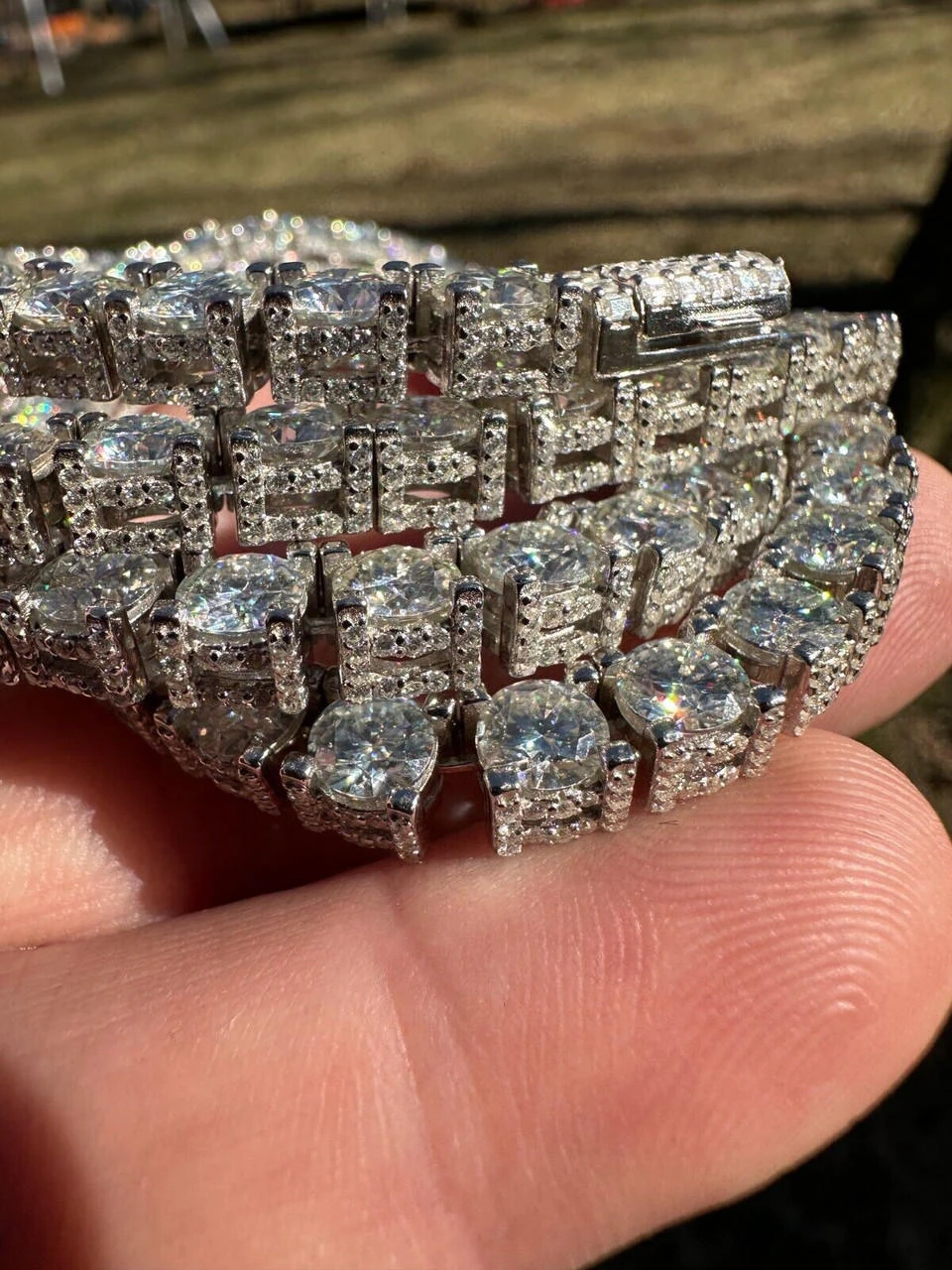 5mm MOISSANITE Tennis Chain Necklace Reinvented 925 Silver Stones On All Sides 5 5mm MOISSANITE Tennis Chain Necklace Reinvented 925 Silver Stones On All Sides - Image 3