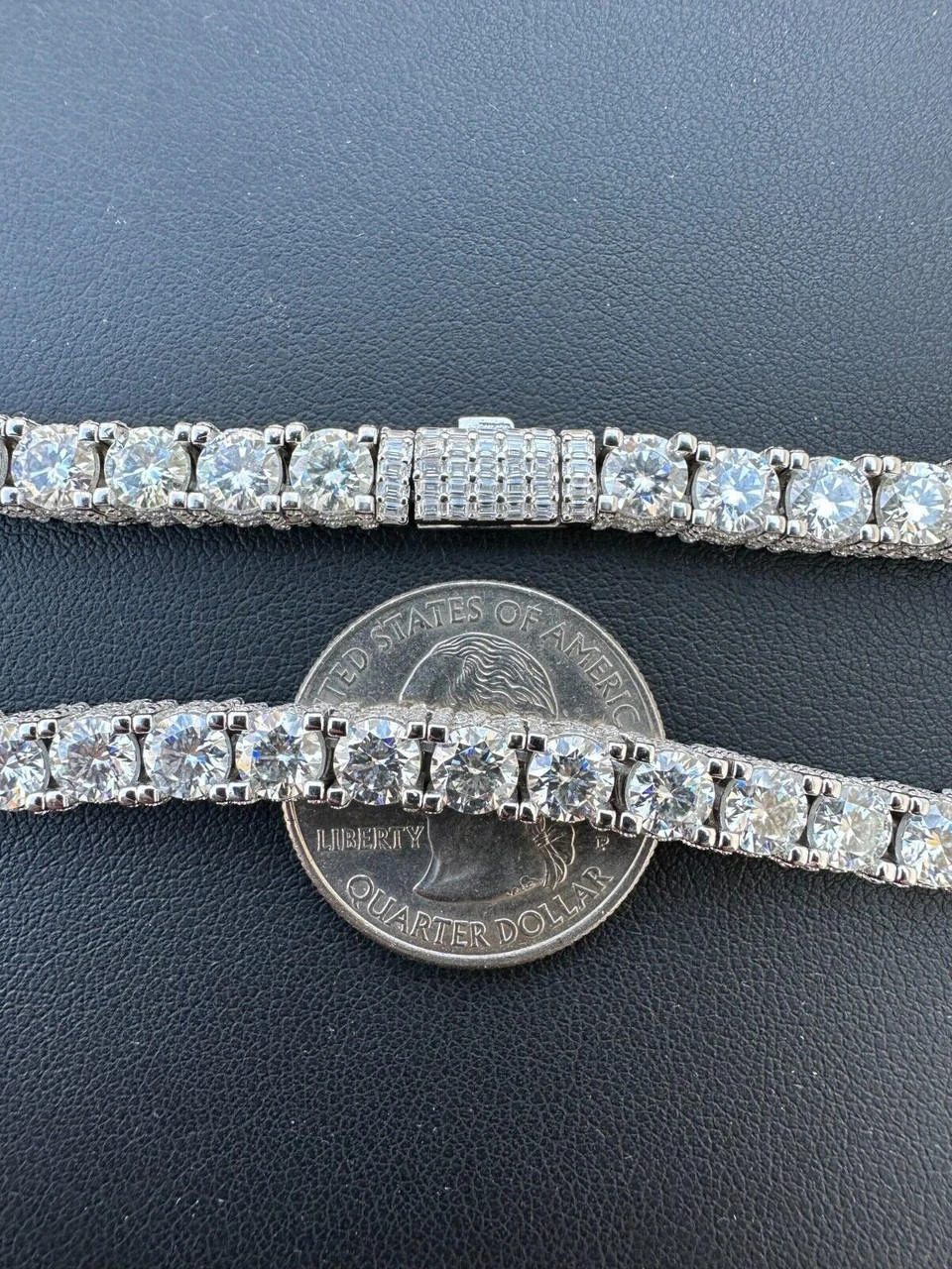 5mm MOISSANITE Tennis Chain Necklace Reinvented 925 Silver Stones On All Sides 13 5mm MOISSANITE Tennis Chain Necklace Reinvented 925 Silver Stones On All Sides - Image 11