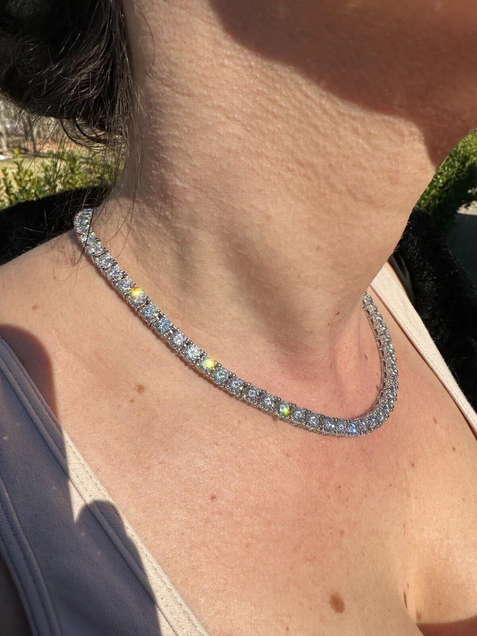 5mm MOISSANITE Tennis Chain Necklace Reinvented 925 Silver Stones On All Sides 20 5mm MOISSANITE Tennis Chain Necklace Reinvented 925 Silver Stones On All Sides - Image 18