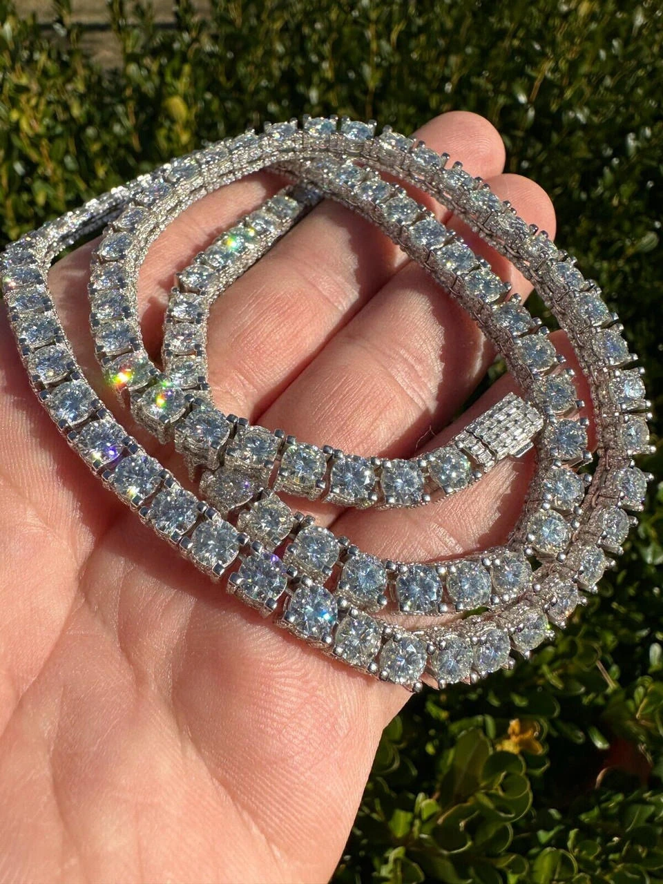 5mm MOISSANITE Tennis Chain Necklace Reinvented 925 Silver Stones On All Sides 4 5mm MOISSANITE Tennis Chain Necklace Reinvented 925 Silver Stones On All Sides - Image 2