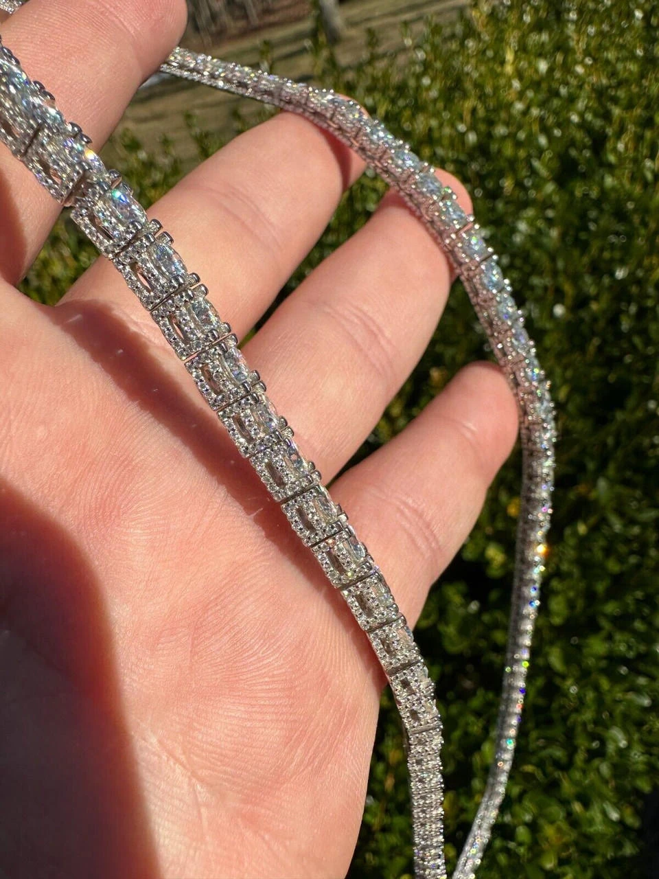 5mm MOISSANITE Tennis Chain Necklace Reinvented 925 Silver Stones On All Sides 18 5mm MOISSANITE Tennis Chain Necklace Reinvented 925 Silver Stones On All Sides - Image 16