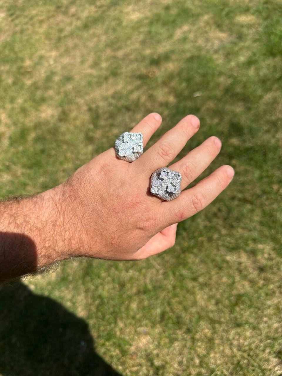 6.5ct MOISSANITE Iced Real Baguette Cross Shaped Ring For Men Solid 925 Silver 17 6.5ct MOISSANITE Iced Real Baguette Cross Shaped Ring For Men Solid 925 Silver - Image 15