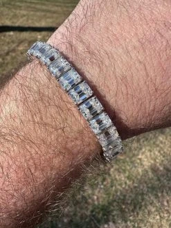 60ct Emerald Cut MOISSANITE 8mm Tennis Bracelet 925 Silver Pass Diamond Tester -Harlem Bling Shop harlembling 60ct emerald cut moissanite 8mm tennis bracelet 925 silver pass diamond tester 04328.1676052831