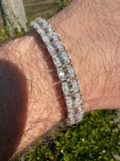 60ct Emerald Cut MOISSANITE 8mm Tennis Bracelet 925 Silver Pass Diamond Tester -Harlem Bling Shop harlembling 60ct emerald cut moissanite 8mm tennis bracelet 925 silver pass diamond tester 12768.1676053050