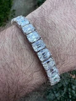 60ct Emerald Cut MOISSANITE 8mm Tennis Bracelet 925 Silver Pass Diamond Tester -Harlem Bling Shop harlembling 60ct emerald cut moissanite 8mm tennis bracelet 925 silver pass diamond tester 20534.1676052873