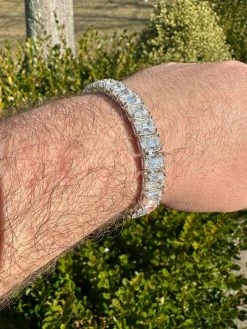 60ct Emerald Cut MOISSANITE 8mm Tennis Bracelet 925 Silver Pass Diamond Tester -Harlem Bling Shop harlembling 60ct emerald cut moissanite 8mm tennis bracelet 925 silver pass diamond tester 24921.1676052941