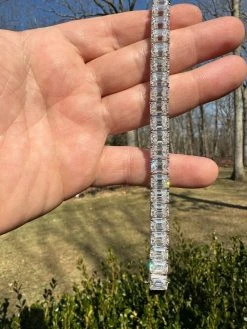 60ct Emerald Cut MOISSANITE 8mm Tennis Bracelet 925 Silver Pass Diamond Tester -Harlem Bling Shop harlembling 60ct emerald cut moissanite 8mm tennis bracelet 925 silver pass diamond tester 43815.1676052973