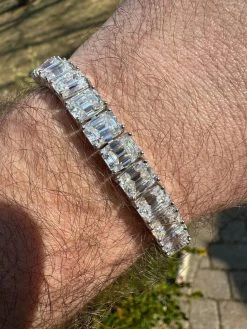 60ct Emerald Cut MOISSANITE 8mm Tennis Bracelet 925 Silver Pass Diamond Tester -Harlem Bling Shop harlembling 60ct emerald cut moissanite 8mm tennis bracelet 925 silver pass diamond tester 46085.1676053254