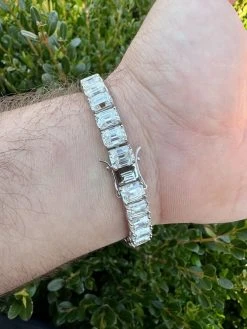 60ct Emerald Cut MOISSANITE 8mm Tennis Bracelet 925 Silver Pass Diamond Tester -Harlem Bling Shop harlembling 60ct emerald cut moissanite 8mm tennis bracelet 925 silver pass diamond tester 49629.1676052866