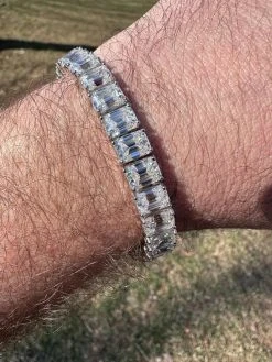 60ct Emerald Cut MOISSANITE 8mm Tennis Bracelet 925 Silver Pass Diamond Tester -Harlem Bling Shop harlembling 60ct emerald cut moissanite 8mm tennis bracelet 925 silver pass diamond tester 64880.1676053261