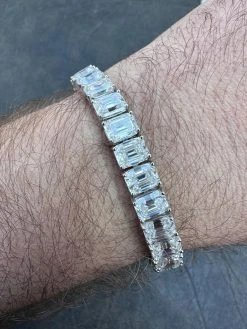 60ct Emerald Cut MOISSANITE 8mm Tennis Bracelet 925 Silver Pass Diamond Tester -Harlem Bling Shop harlembling 60ct emerald cut moissanite 8mm tennis bracelet 925 silver pass diamond tester 76885.1676052907