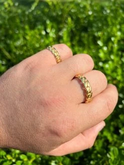 6mm Cuban Wedding Band Ring - 14k Gold Plated 925 Sterling Silver - Mens Ladies 24 6mm Cuban Wedding Band Ring - 14k Gold Plated 925 Sterling Silver - Mens Ladies -Harlem Bling Shop harlembling 6mm cuban wedding band ring 14k gold plated 925 sterling silver mens ladies 34140.1664301209