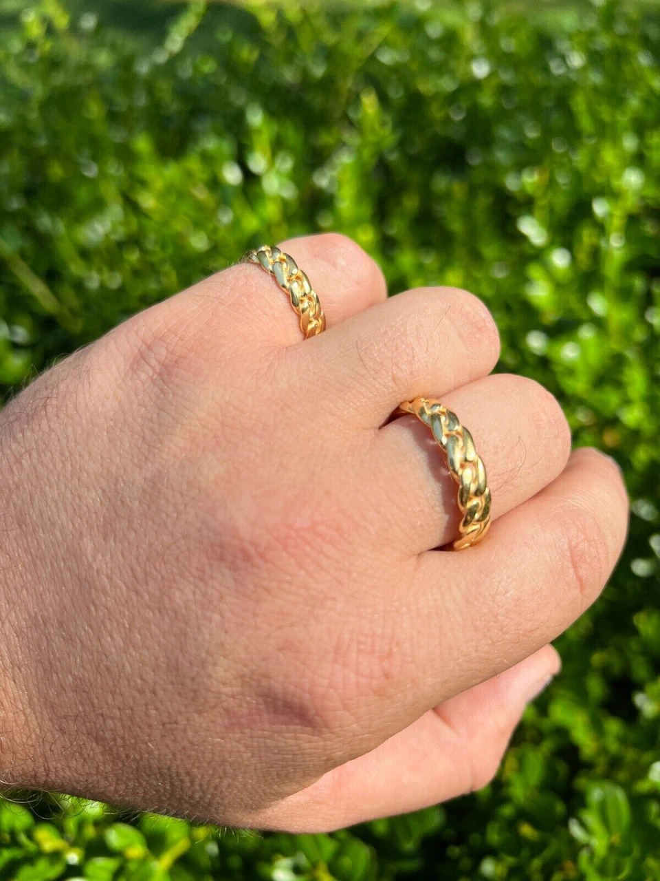 6mm Cuban Wedding Band Ring - 14k Gold Plated 925 Sterling Silver - Mens Ladies 13 6mm Cuban Wedding Band Ring - 14k Gold Plated 925 Sterling Silver - Mens Ladies - Image 11