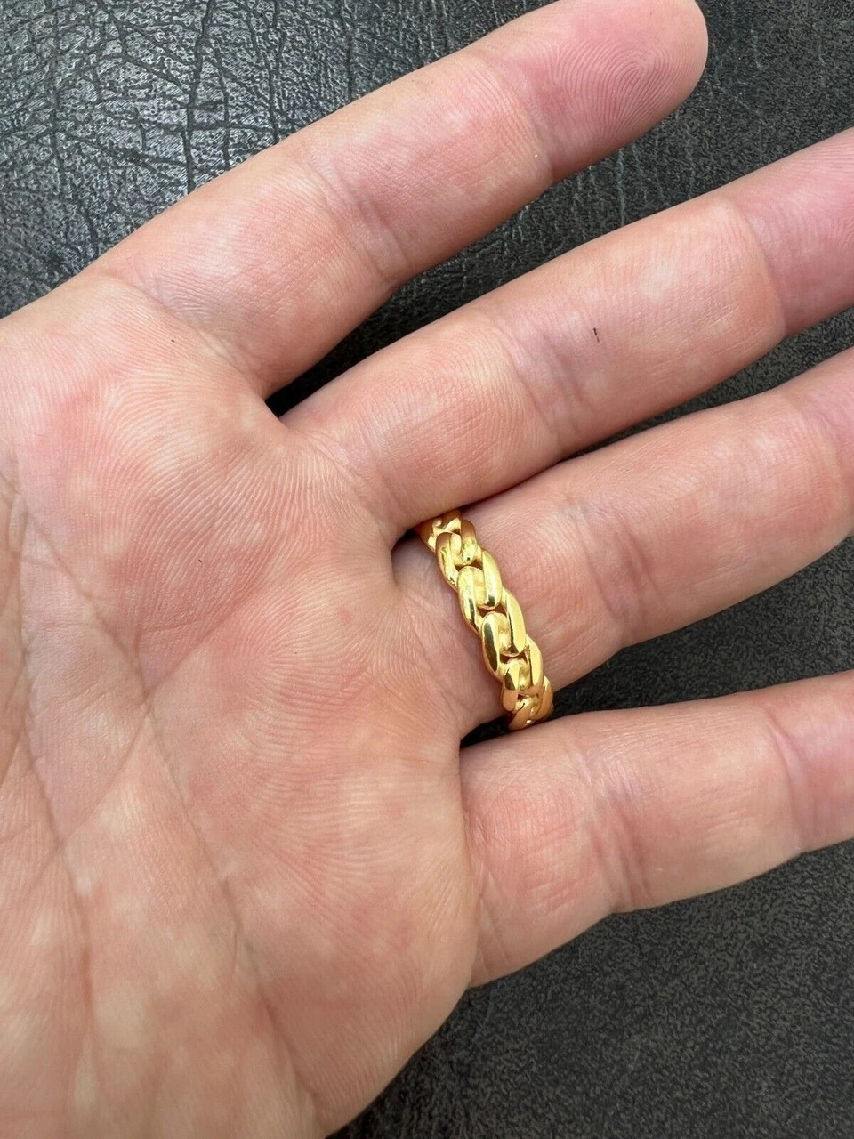 6mm Cuban Wedding Band Ring - 14k Gold Plated 925 Sterling Silver - Mens Ladies 8 6mm Cuban Wedding Band Ring - 14k Gold Plated 925 Sterling Silver - Mens Ladies - Image 6