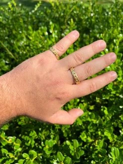 6mm Cuban Wedding Band Ring - 14k Gold Plated 925 Sterling Silver - Mens Ladies 16 6mm Cuban Wedding Band Ring - 14k Gold Plated 925 Sterling Silver - Mens Ladies -Harlem Bling Shop harlembling 6mm cuban wedding band ring 14k gold plated 925 sterling silver mens ladies 60705.1664301616