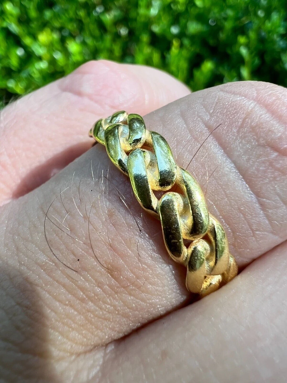 6mm Cuban Wedding Band Ring - 14k Gold Plated 925 Sterling Silver - Mens Ladies 4 6mm Cuban Wedding Band Ring - 14k Gold Plated 925 Sterling Silver - Mens Ladies - Image 2