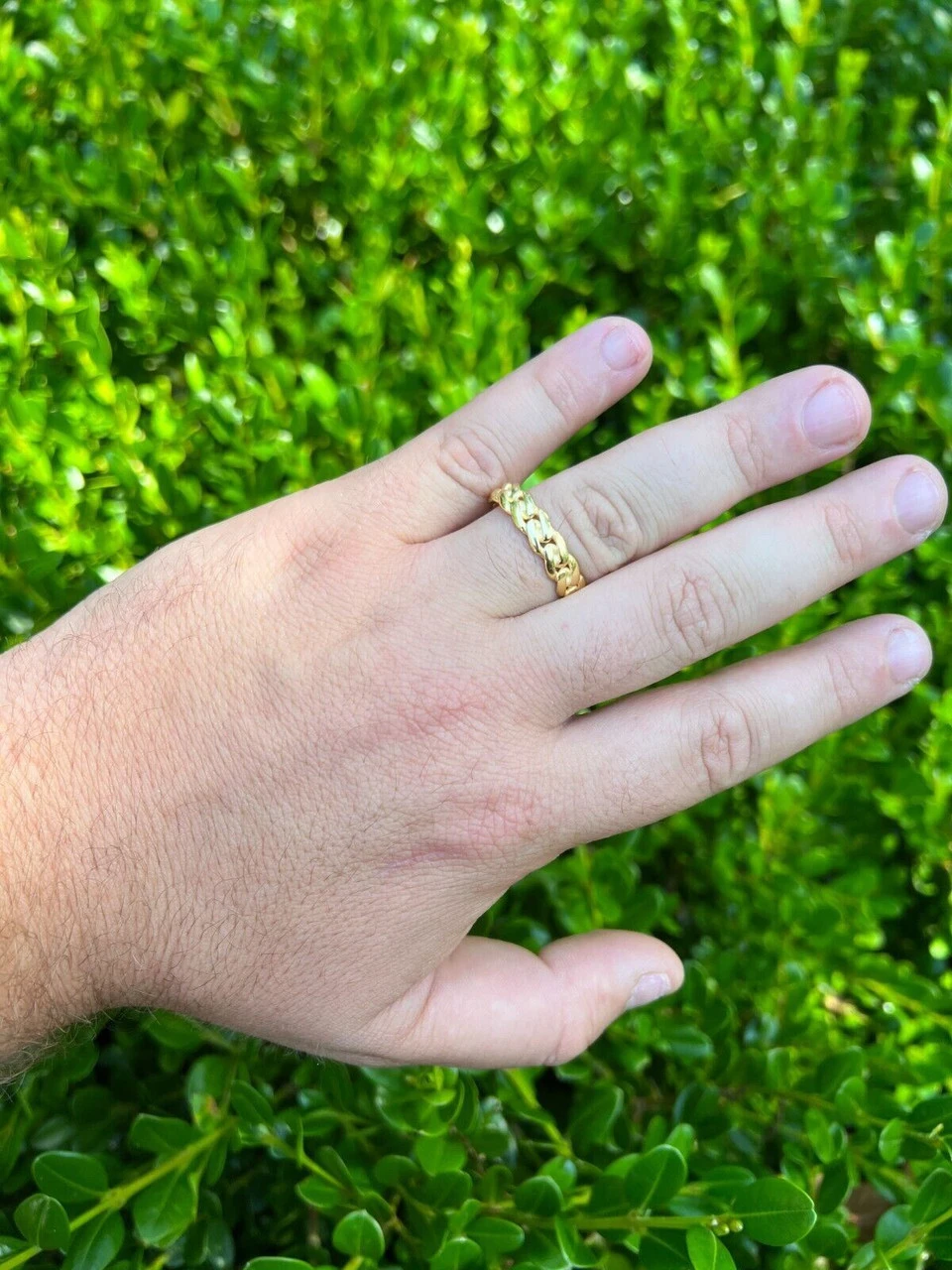 6mm Cuban Wedding Band Ring - 14k Gold Plated 925 Sterling Silver - Mens Ladies 7 6mm Cuban Wedding Band Ring - 14k Gold Plated 925 Sterling Silver - Mens Ladies - Image 5