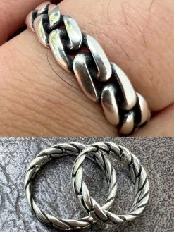 6mm Miami Cuban Wedding Band Ring - Real Solid 925 Sterling Silver - Mens Ladies