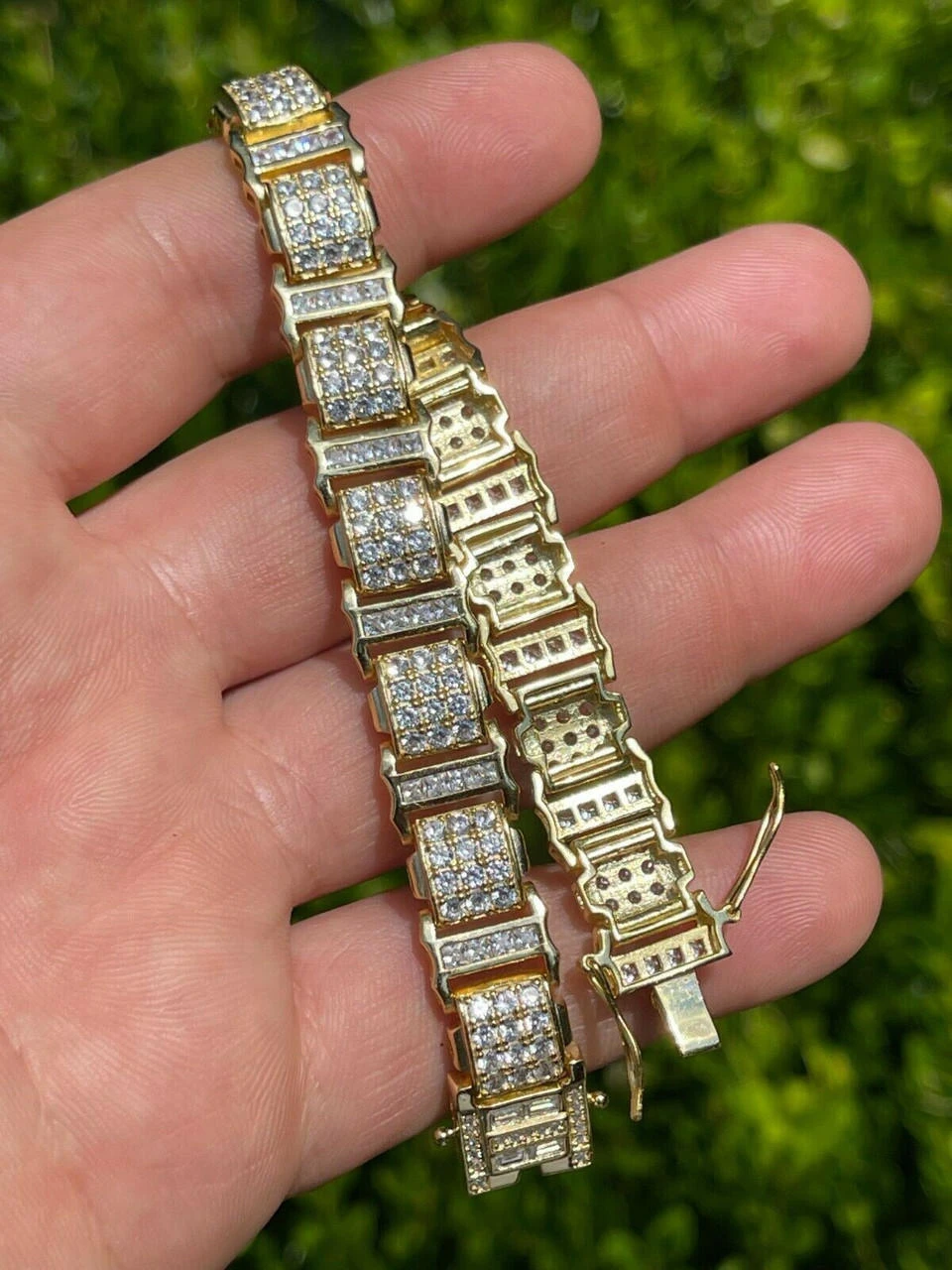 7ct Iced Presidential Link MOISSANITE Bracelet 14k Yellow Gold Plated 925 Silver 14 7ct Iced Presidential Link MOISSANITE Bracelet 14k Yellow Gold Plated 925 Silver - Image 12