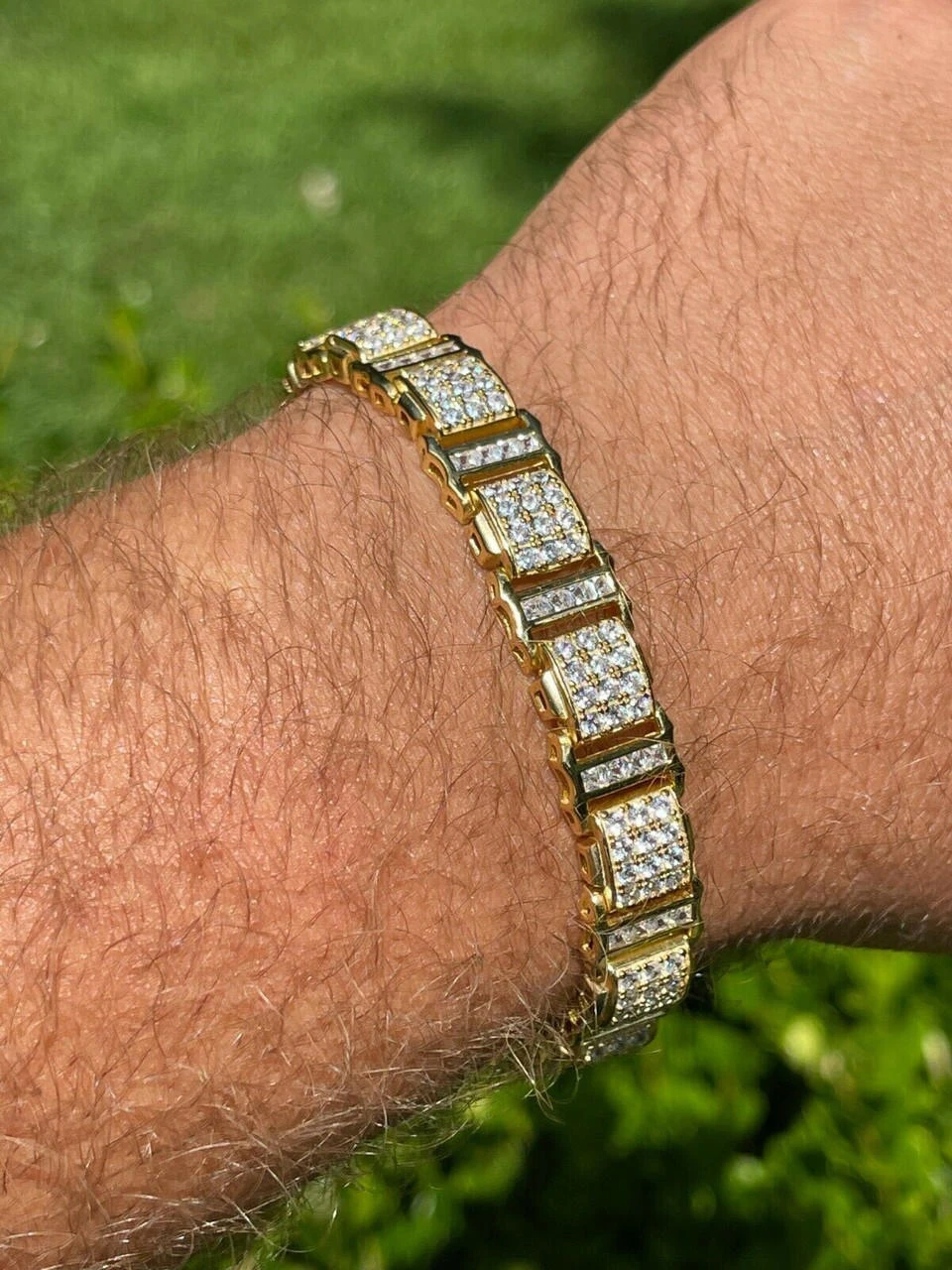 7ct Iced Presidential Link MOISSANITE Bracelet 14k Yellow Gold Plated 925 Silver 13 7ct Iced Presidential Link MOISSANITE Bracelet 14k Yellow Gold Plated 925 Silver - Image 11