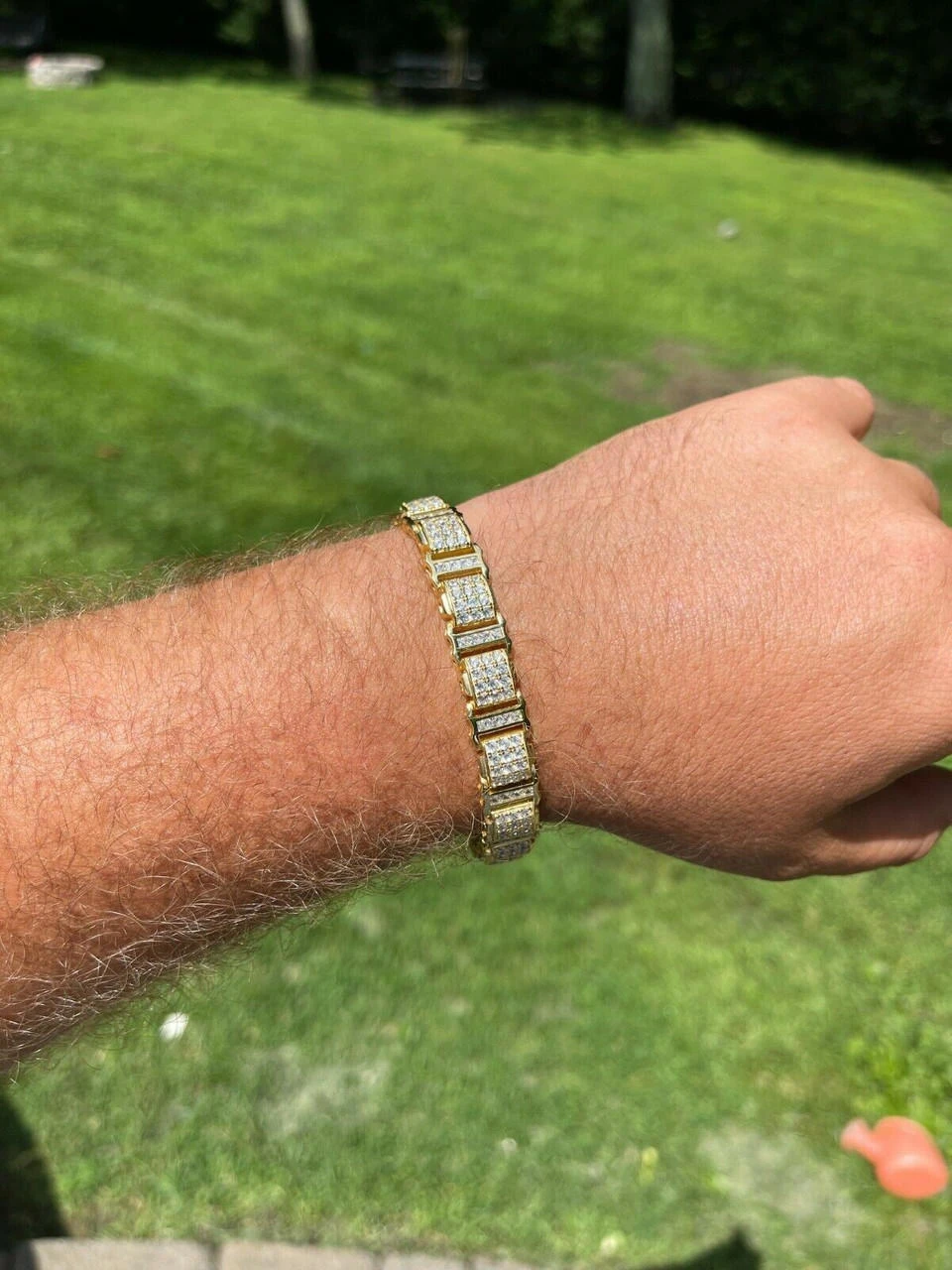 7ct Iced Presidential Link MOISSANITE Bracelet 14k Yellow Gold Plated 925 Silver 10 7ct Iced Presidential Link MOISSANITE Bracelet 14k Yellow Gold Plated 925 Silver - Image 8