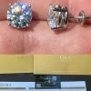 8ct TW Moissanite Huge Big Mens 10mm Solitaire Stud Earrings GRA Certified VVS1