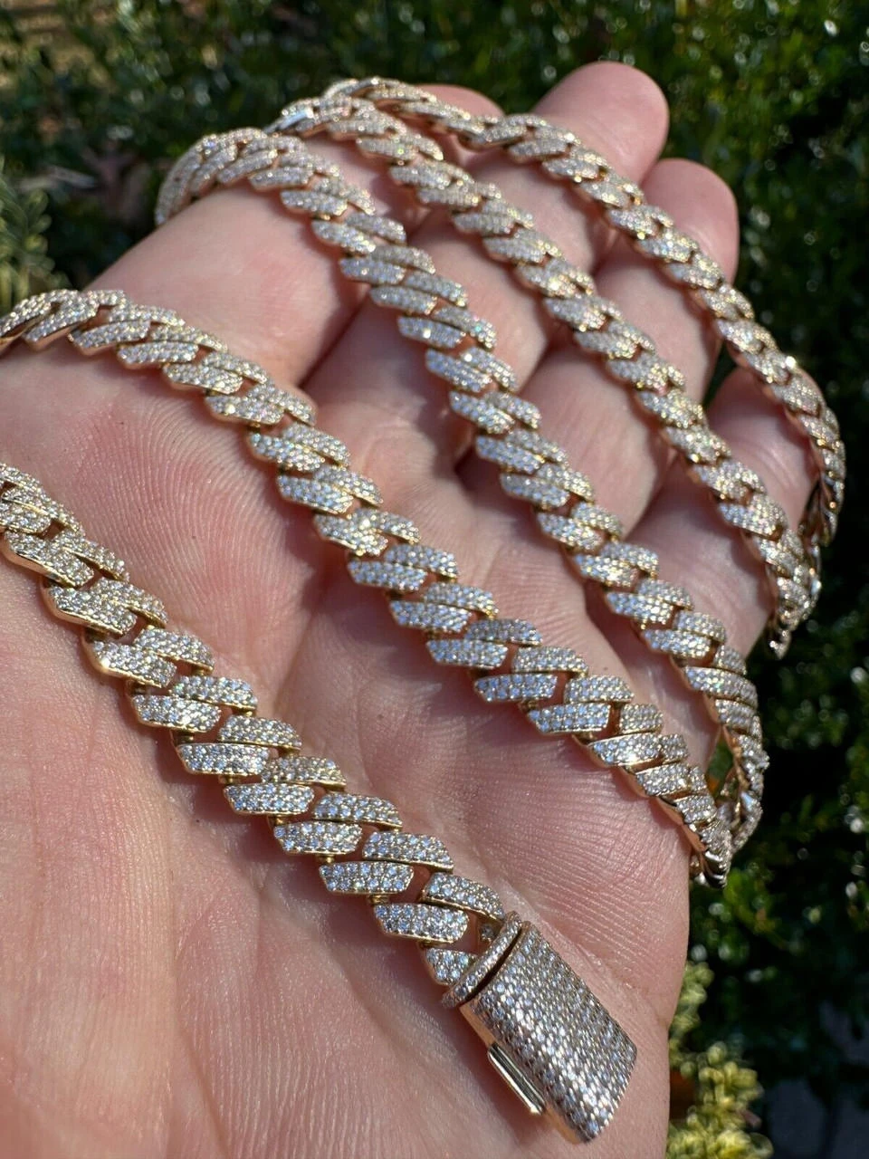 8mm Solid 14k Gold MOISSANITE Real Miami Cuban Link Prong Chain Iced Necklace 15 8mm Solid 14k Gold MOISSANITE Real Miami Cuban Link Prong Chain Iced Necklace - Image 13