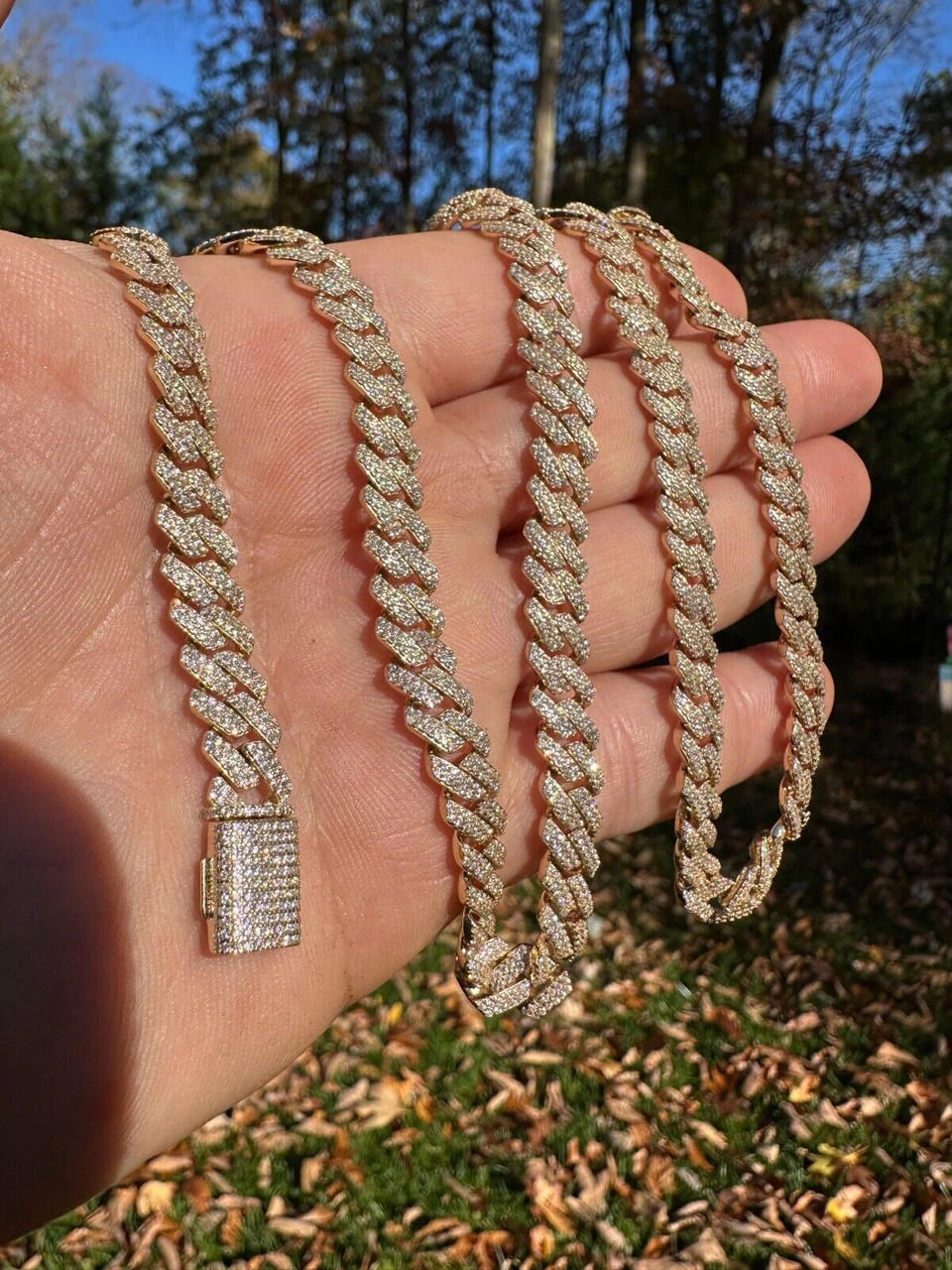 8mm Solid 14k Gold MOISSANITE Real Miami Cuban Link Prong Chain Iced Necklace 18 8mm Solid 14k Gold MOISSANITE Real Miami Cuban Link Prong Chain Iced Necklace - Image 16