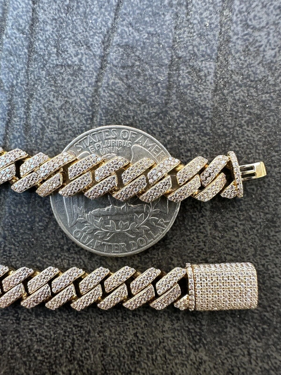 8mm Solid 14k Gold MOISSANITE Real Miami Cuban Link Prong Iced Hip Hop Bracelet 5 8mm Solid 14k Gold MOISSANITE Real Miami Cuban Link Prong Iced Hip Hop Bracelet - Image 3