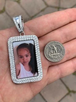 925 Silver Custom Hip Hip Photo Pendant Iced Memory MOISSANITE PASS DIAMOND TEST -Harlem Bling Shop harlembling 925 silver custom hip hip photo pendant iced memory moissanite pass diamond test 07528.1664399731