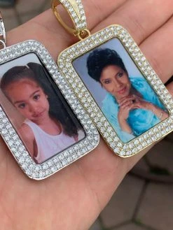925 Silver Custom Hip Hip Photo Pendant Iced Memory MOISSANITE PASS DIAMOND TEST -Harlem Bling Shop harlembling 925 silver custom hip hip photo pendant iced memory moissanite pass diamond test 52234.1664388029