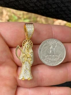 925 Silver Gold Grim Reaper Pendant Necklace Real Moissanite 23 925 Silver Gold Grim Reaper Pendant Necklace Real Moissanite -Harlem Bling Shop harlembling 925 silver gold grim reaper pendant necklace real moissanite 16384.1664384755