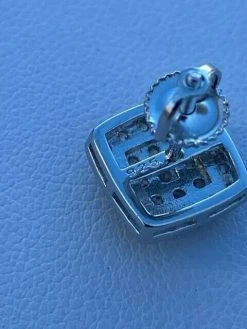 925 Silver Iced Hip Hop MOISSANITE Square Screwback Earrings Pass Diamond Tester -Harlem Bling Shop harlembling 925 silver iced hip hop moissanite square screwback earrings pass diamond tester 28399.1664356029