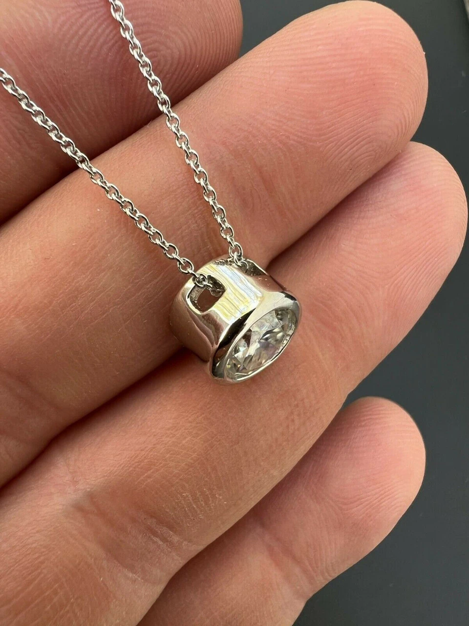 925 Silver Real Moissanite Solitaire Pendant Necklace GRA Passes Diamond Tester 8 925 Silver Real Moissanite Solitaire Pendant Necklace GRA Passes Diamond Tester - Image 6