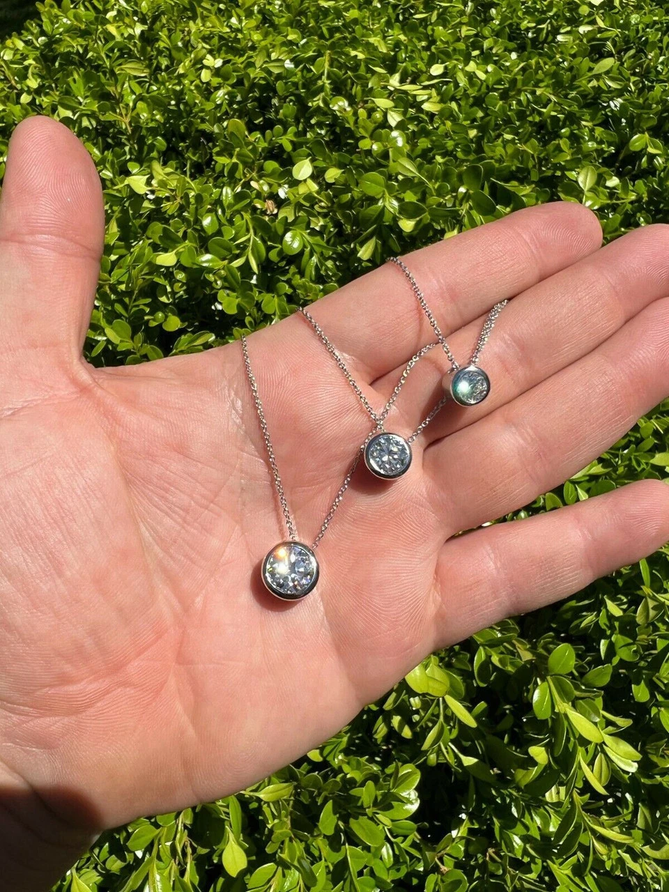 925 Silver Real Moissanite Solitaire Pendant Necklace GRA Passes Diamond Tester 10 925 Silver Real Moissanite Solitaire Pendant Necklace GRA Passes Diamond Tester - Image 8