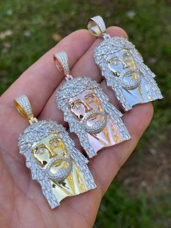 925 Silver / Yellow Rose Gold Jesus Piece Iced Hip Hop Necklace Baguette Diamond 18 925 Silver / Yellow Rose Gold Jesus Piece Iced Hip Hop Necklace Baguette Diamond -Harlem Bling Shop harlembling 925 silver yellow rose gold jesus piece iced hip hop necklace baguette diamond 33130.1664393208